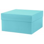 Logo Branded Robin's Egg Blue Deluxe Gift Box w/ Lid - 8 x 8 x 5