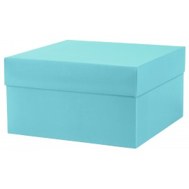 Logo Branded Robin's Egg Blue Deluxe Gift Box w/ Lid - 8 x 8 x 5