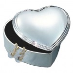 Logo Branded Shiny Silver Heart jewelry Box