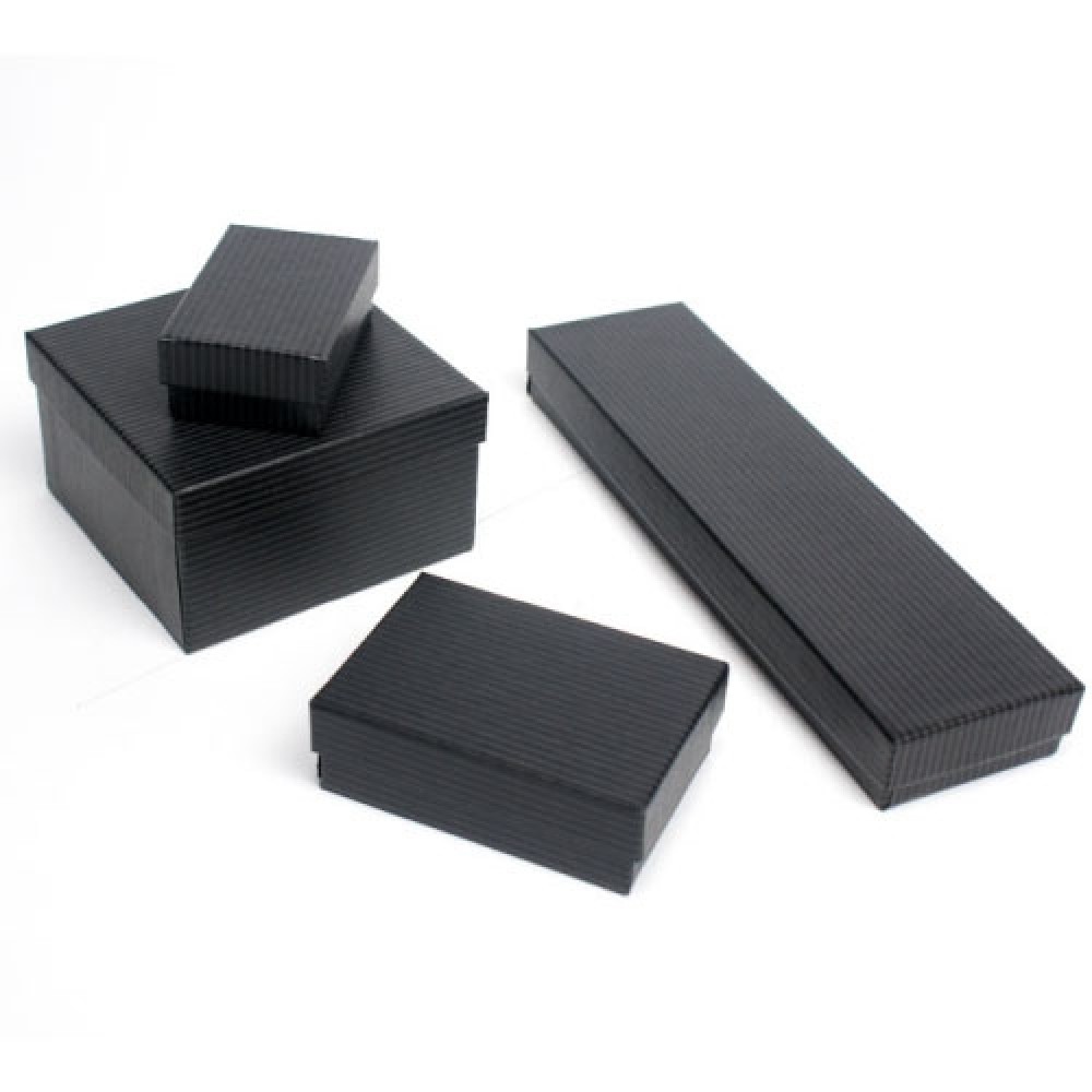 Jewelry Boxes (5.25"x3.75"x.875") (Black Kraft Pinstripe) Custom Imprinted Jewelry Boxes (5.25"x3.75"x.875") (Black Kraft Pinstripe) Custom Imprinted