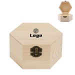 Hexagon Natural Wood Box DIY Storage Box Logo Branded