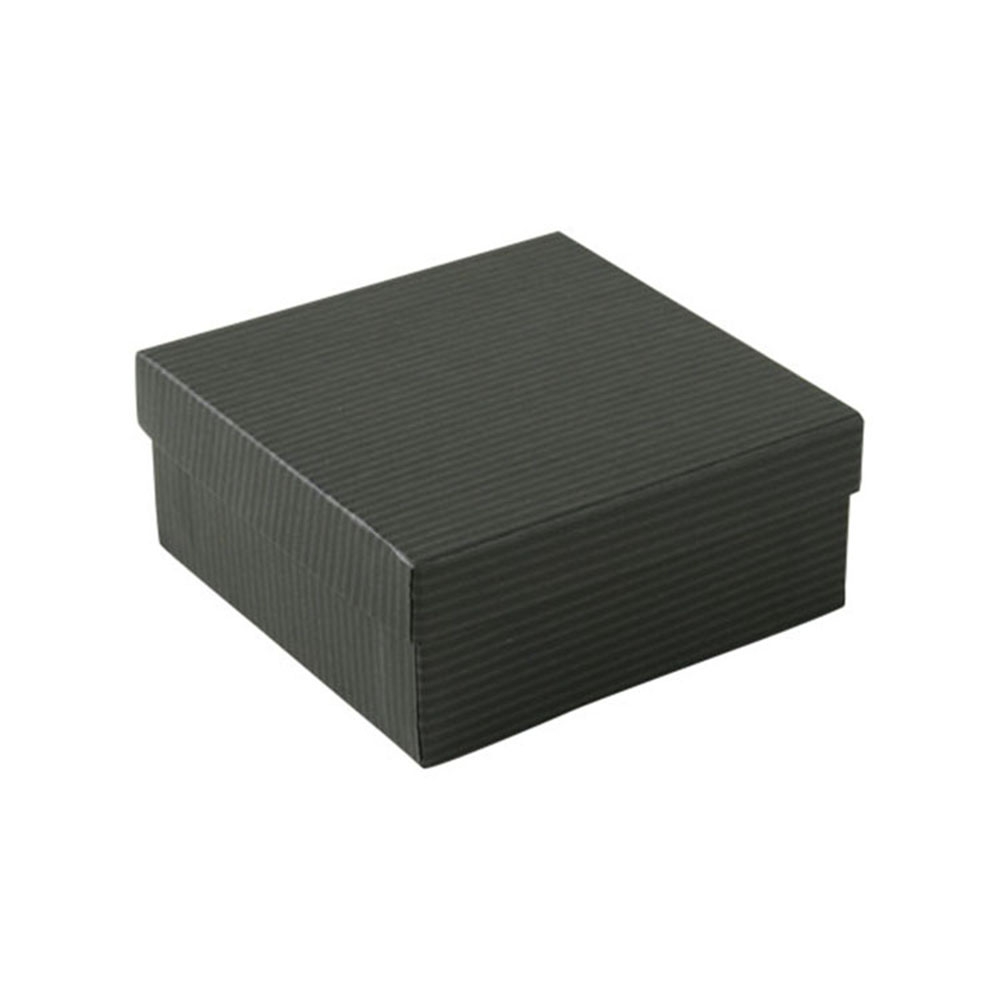 Jewelry Boxes (3.5"x3.5"x2") (Black Kraft Pinstripe) Custom Imprinted Jewelry Boxes (3.5"x3.5"x2") (Black Kraft Pinstripe) Custom Imprinted