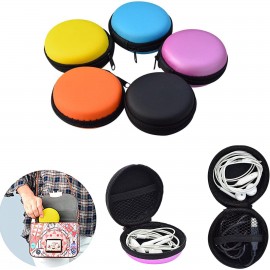 Round Earphone Storage Pouch Custom Printed