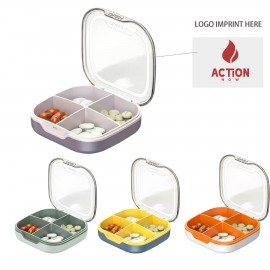 4 Grids Plastic Waterproof Pill Box Logo Branded