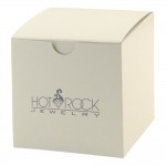 Custom Imprinted White Gloss Gift Box (4"x4"x4")