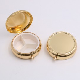 Round Metal Box W/A Mirror Logo Branded  Round Metal Box W/A Mirror Logo Branded
