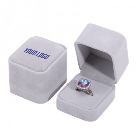 Custom Imprinted Rounded velvet jewelry box wholesale small ring box