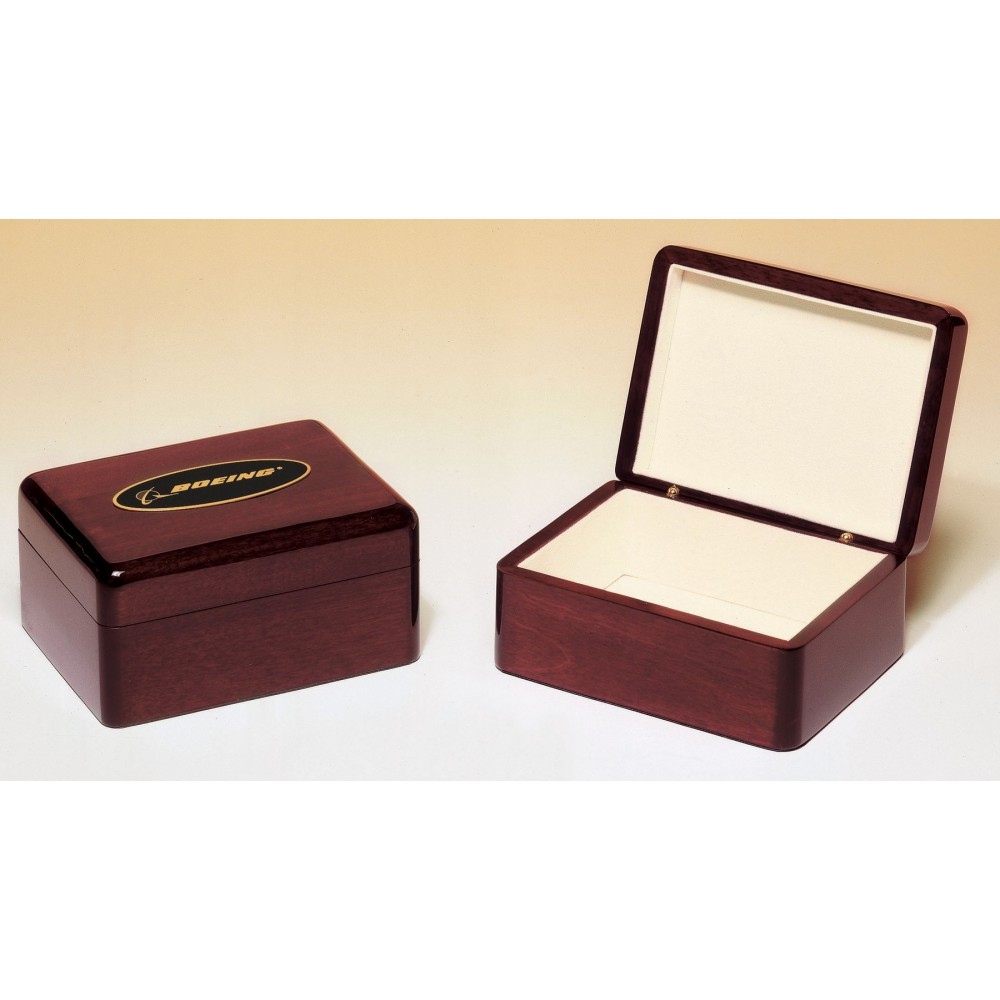 Rosewood Piano-Finish Jewelry Box (7"x5"x2 3/4") Custom Imprinted