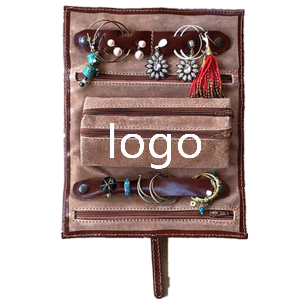 Multi Functional Portable Leather Jewelry Organizer Custom Printed