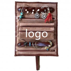 Custom Imprinted Multi Functional Portable Leather Jewelry Organizer
