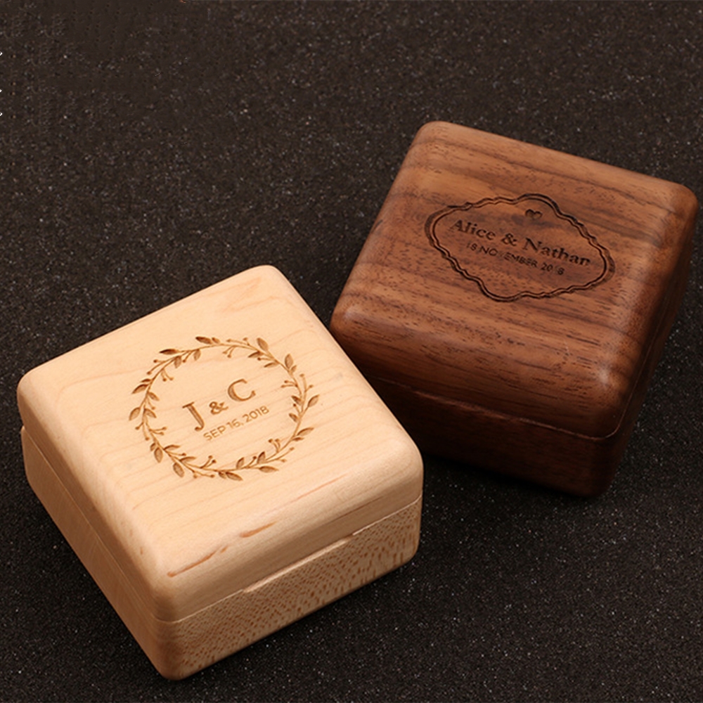 Custom Imprinted Wooden Ring Box