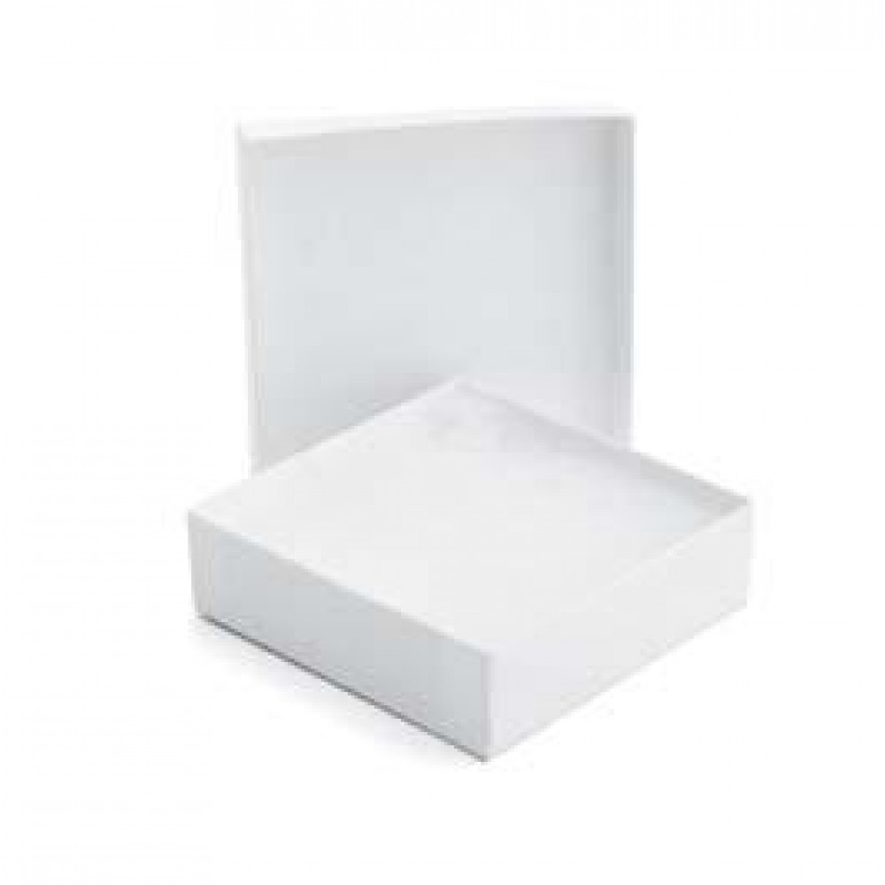 Custom Printed White Krome Jewelry Box (3 1/2" x 3 1/2" x1")