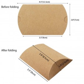 Custom Imprinted Kraft Pillow Boxes Small Gift Boxes Bags Paper Bags Kraft Paper Box Small Size  Custom Imprinted Kraft Pillow Boxes Small Gift Boxes Bags Paper Bags Kraft Paper Box Small Size