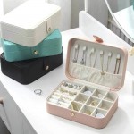 Leather Mini Jewelry Travel Case Logo Branded