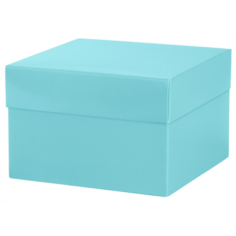 Robin's Egg Blue Deluxe Gift Box w/ Lid - 6 x 6 x 4 Custom Imprinted Robin's Egg Blue Deluxe Gift Box w/ Lid - 6 x 6 x 4 Custom Imprinted