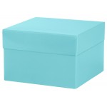 Robin's Egg Blue Deluxe Gift Box w/ Lid - 6 x 6 x 4 Custom Imprinted