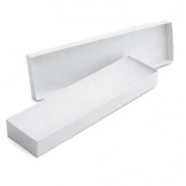White Krome Jewelry Box (8" x 2" x 7/8") Logo Branded  White Krome Jewelry Box (8" x 2" x 7/8") Logo Branded