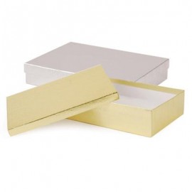 Gold & Silver Foil Jewelry Box (8" x 5 1/2" x 2") Logo Branded