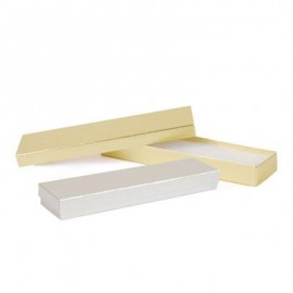 Custom Imprinted Gold & Silver Foil Jewelry Box (8" x 2" x 7/8")