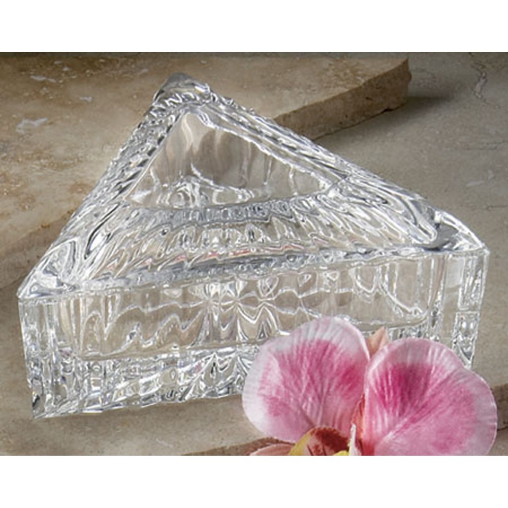 Logo Branded Crystal Triangle Jewelry Box (3.75") Logo Branded Crystal Triangle Jewelry Box (3.75")