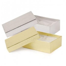 Gold & Silver Foil Jewelry Box (3 5/8" x 2 5/8" x 1 1/4") Logo Branded