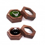 Hexagon Wooden Ring Box Logo Branded