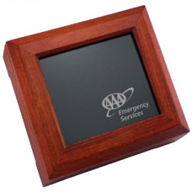 7-1/4"x6-1/2"x2" Executive Wooden Gift Box Logo Branded