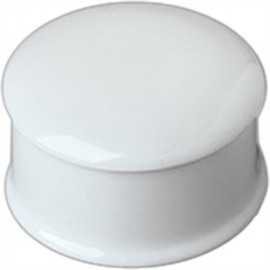 Logo Branded Porcelain Round Box w/ Flared Bottom Edge