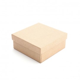 Custom Printed Natural Kraft Krome Jewelry Box (3 1/2" x 3 1/2" x 1.5")