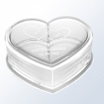 Custom Printed Acrylic Heart Box, 4 1/2" x 3 1/2"
