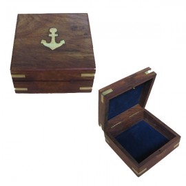 Custom Printed Nautical Teak Wood Box  Custom Printed Nautical Teak Wood Box