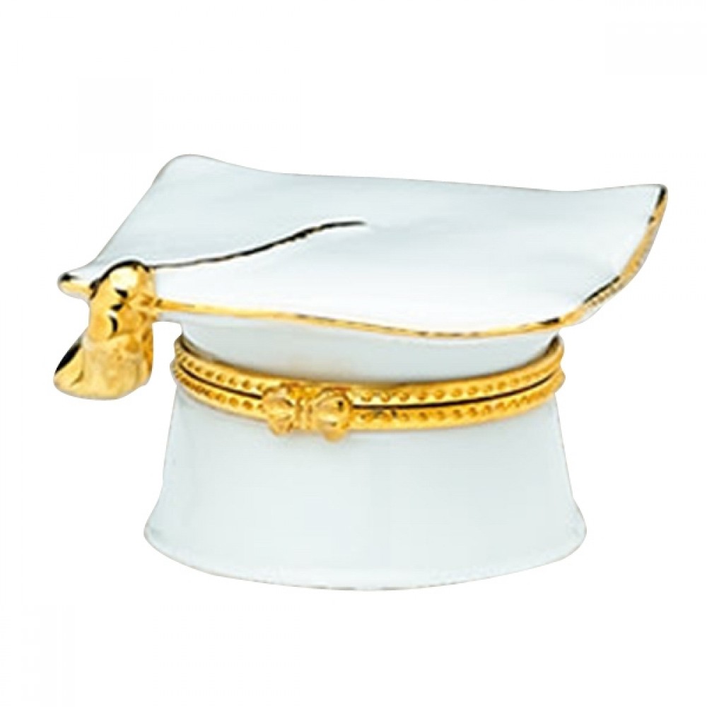 Custom Printed Porcelain Hinged Graduation Mortar Shape Box Custom Printed Porcelain Hinged Graduation Mortar Shape Box