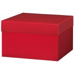Logo Branded Red Deluxe Gift Box w/ Lid - 8 x 8 x 5