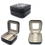Logo Branded Portable Black Leather Creative Jewelry Storage Box