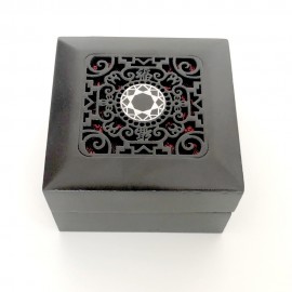 Gorgeous Premium Wooden Ear stud Box with Metal Hinge Custom Printed