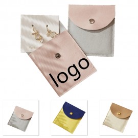Logo Branded Square Mini Jewelry Pouch Bag  Logo Branded Square Mini Jewelry Pouch Bag