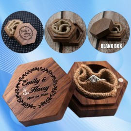 Custom Printed Hexagonal Wood Ring Holder