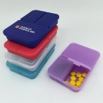Rectangle Travel Pill Box w/3 Compartments Logo Branded