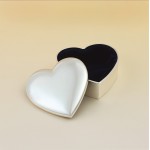 Heart Shaped Silver Plated Keepsake Boxes Custom Printed