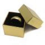 Custom Imprinted Deluxe Set Up Gold Foil Ring Box w/Foam Insert (1 5/8"x1 5/8"x1 1/4")