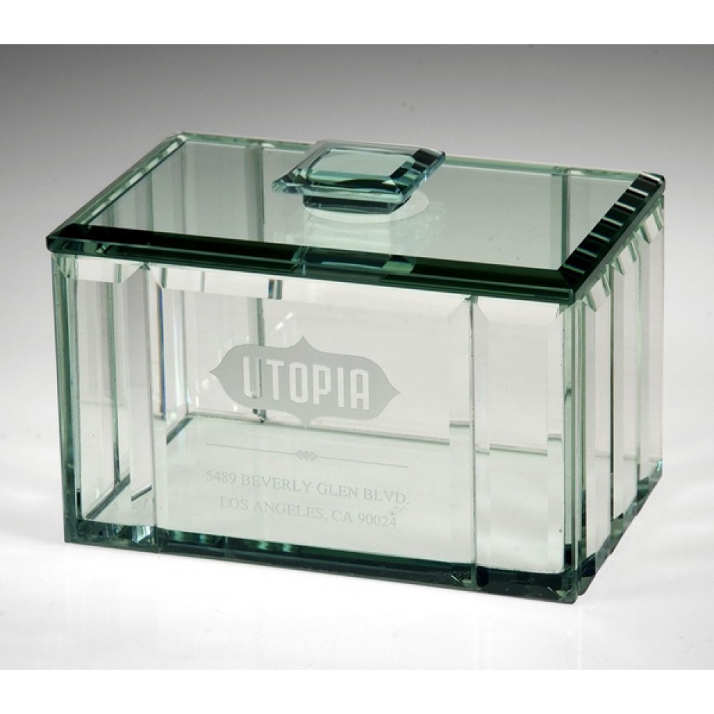 Jade Glass Straight Jewelry Box (Screen Printed) Custom Imprinted
