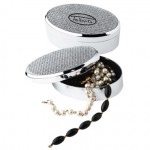 Custom Imprinted Glitter Stone Oval Shape Jewelry Box