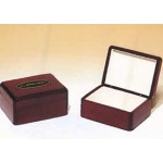 Custom Printed Airflyte Rosewood Piano-Finish Jewelry Box w/Beige Felt Lining (5.625"x 4.375"x 2.25")