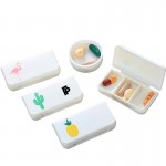 Logo Branded Rectangle 3 Compartments Pill Box / Pill Case