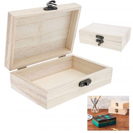 5.9 x 3.9 x 1.97 Inches Unfinished Wooden Jewelry Box Custom Imprinted  5.9 x 3.9 x 1.97 Inches Unfinished Wooden Jewelry Box Custom Imprinted