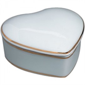 Porcelain Heart Shape Box w/ Gold Trim Custom Printed  Porcelain Heart Shape Box w/ Gold Trim Custom Printed