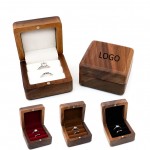 Square Wood Wedding Ring Box Logo Branded