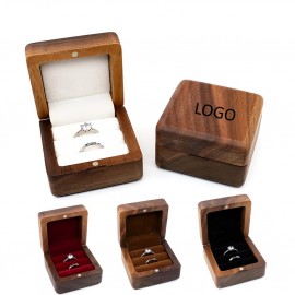 Square Wood Wedding Ring Box Logo Branded  Square Wood Wedding Ring Box Logo Branded