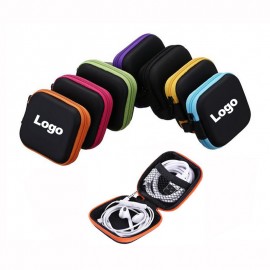 Logo Branded Square Ear Buds Case Storage Pouch Earphone Box Headset Bag  Logo Branded Square Ear Buds Case Storage Pouch Earphone Box Headset Bag