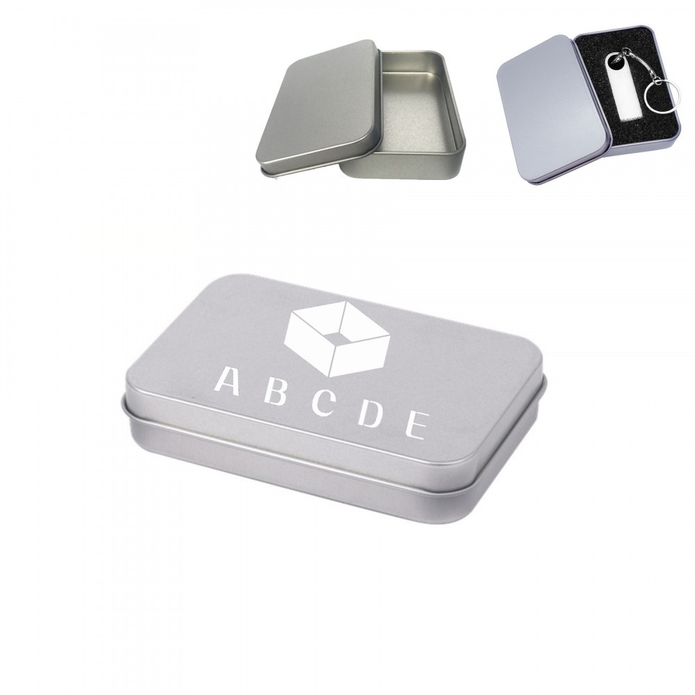 3.42" x 2.36" Mini Storage Gift Tin Box Case Custom Imprinted 3.42" x 2.36" Mini Storage Gift Tin Box Case Custom Imprinted